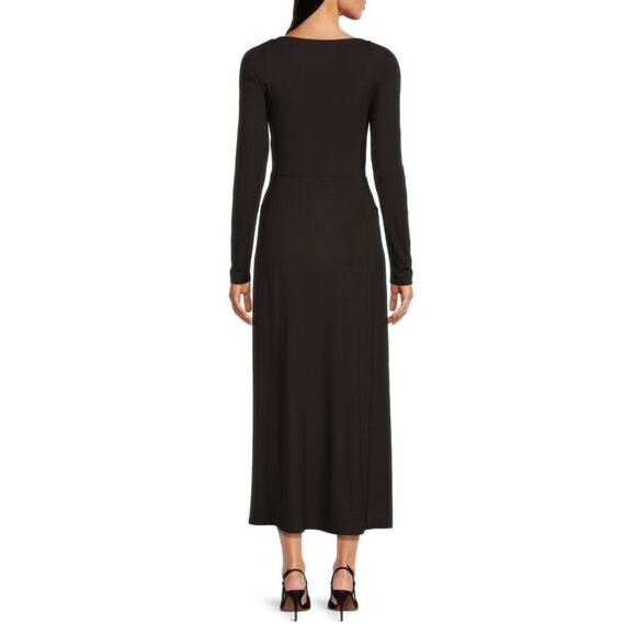 Favorite Daughter The Rosie Twist Midi Dress in Black NWT sz L - Picture 3 of 9